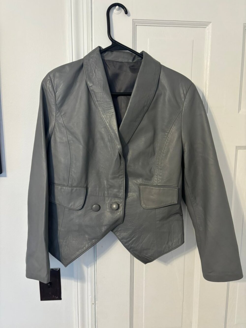 Grey Leather Jacket